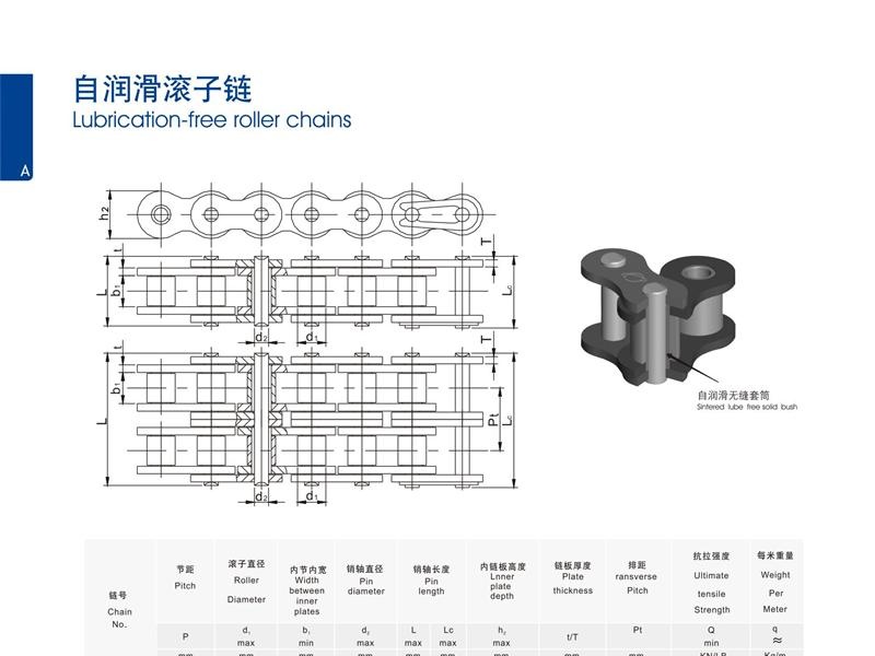 自润滑滚子链