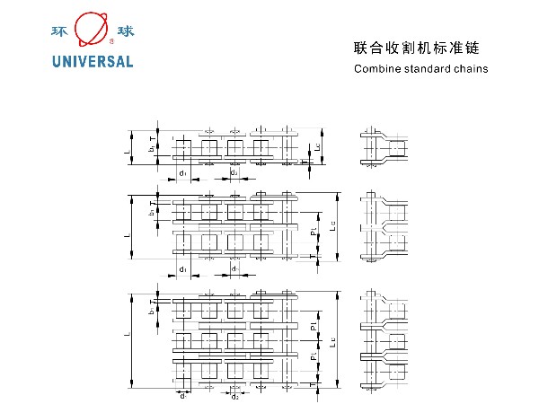 联合收割机标准链-农机链-收割机链条-标准链-环球链条-链条厂家-农机链厂家-非标定制-非标链条-链条定制-链条样册-链条参数表