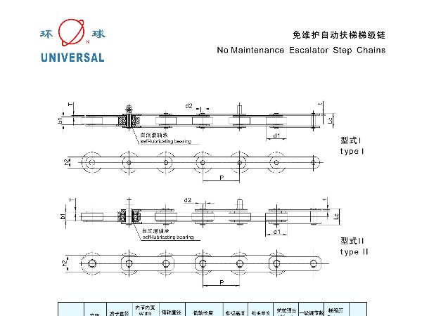 免维护自动扶梯梯级链条-扶梯链-环球链条-链条厂家-扶梯链厂家-非标定制-非标链条-链条定制-链条选型-链条型号-链条样册-链条尺寸-链条参数表