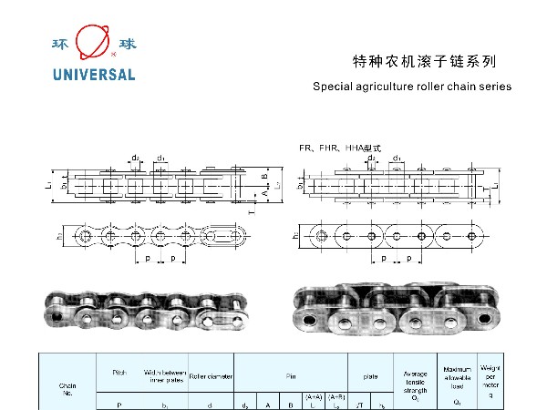 特种农机滚子链系列-环球链条-农机链-特种链-滚子链-链条厂家-链条型号-链条选型-链条样册-链条定制-非标定制-链条参数表